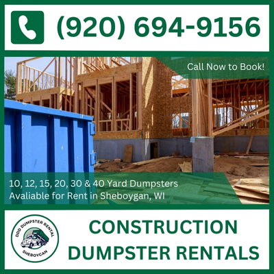 Easy Access Construction Dumpster Rental in Sheboygan, WI - Sheboygan County Solutions - DDD Dumpster Rental Sheboygan