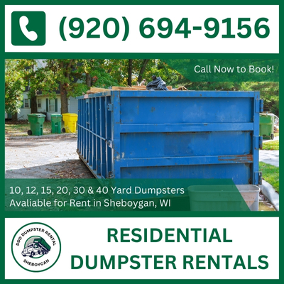 Fast Residential Dumpster Delivery in Sheboygan, Wisconsin - Serving Sheboygan County - DDD Dumpster Rental Sheboygan

